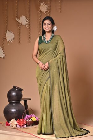 Pure Mul Cotton Premium Handloom Saree – Soft & Breathable Elegance